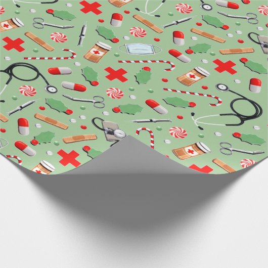Weihnachtsgeschenke für Ärzte oder Krankenschweste Geschenkpapier (Ecke)
