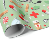 Weihnachtsgeschenke für Ärzte oder Krankenschweste Geschenkpapier (Rolleneckpunkt)