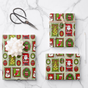 Weihnachtsgeschenke für Briefmarke Geschenkpapier Set