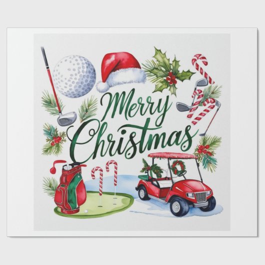 Weihnachtsgeschenke für Golfer Geschenkpapier (Flach)