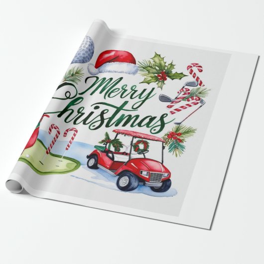 Weihnachtsgeschenke für Golfer Geschenkpapier (Ungerollt)