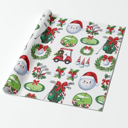 Weihnachtsgeschenke für Golfer Geschenkpapier (Ungerollt)