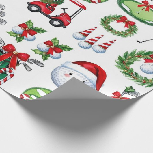 Weihnachtsgeschenke für Golfer Geschenkpapier (Ecke)
