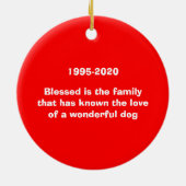 Weihnachtsgeschenke für Haustiere Hunde Keramikornament (Hinten)
