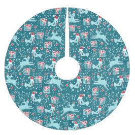 Weihnachtsgeschenke für Rentiere und Vögel aqua aq Polyester Weihnachtsbaumdecke