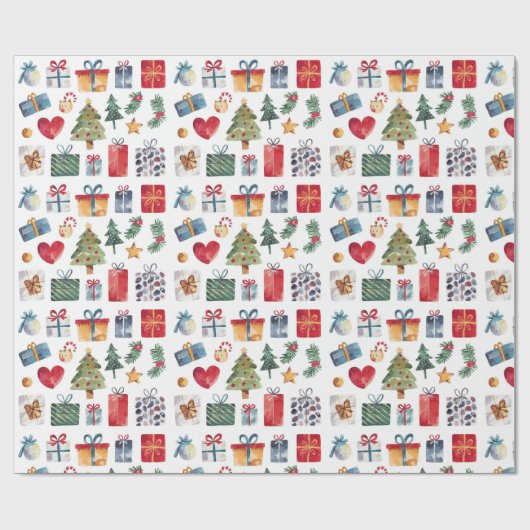Weihnachtsgeschenke für Wasserfarben Geschenkpapier (Flach)