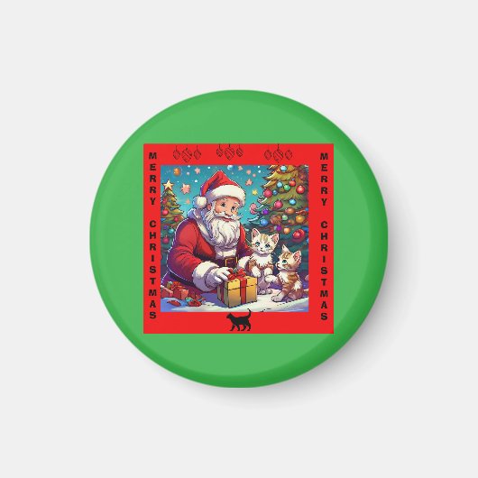 Weihnachtsgeschenke für zwei junge Kätzchen Magnet (Vorne)