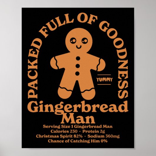 Weihnachtsgeschenke Gingerbread Mann Poster (Vorne)
