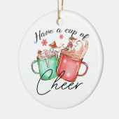 Weihnachtsgeschenke haben eine Tasse Fröhlichkeit Keramik Ornament (Links)