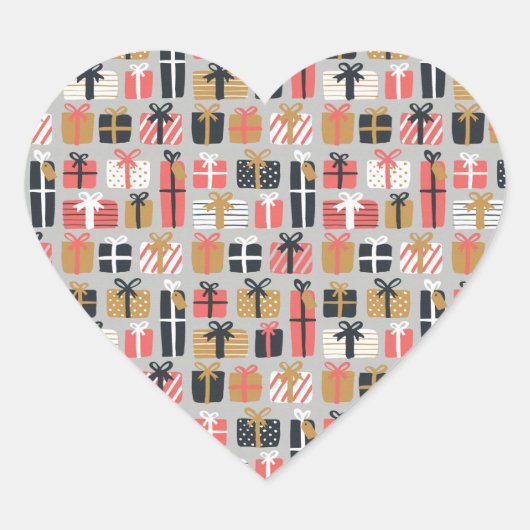 Weihnachtsgeschenke Herz-Aufkleber (Vorderseite)