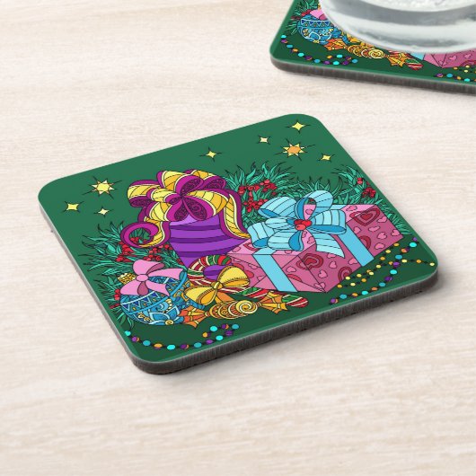 Weihnachtsgeschenke; hübscher Urlaub Getränkeuntersetzer (Linke Seite)