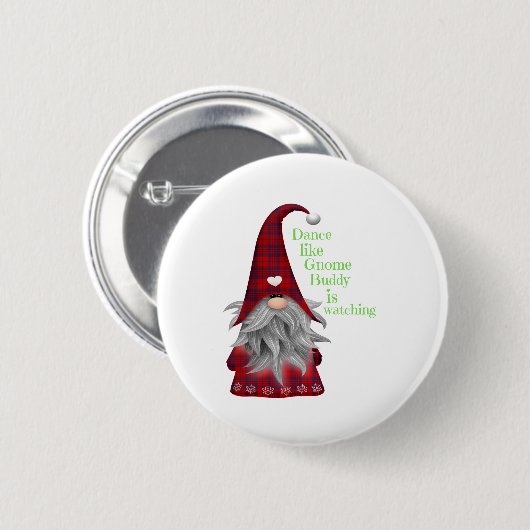 Weihnachtsgeschenke Ideen Gnome Buddy beobachtet T Button (Vorne & Hinten)