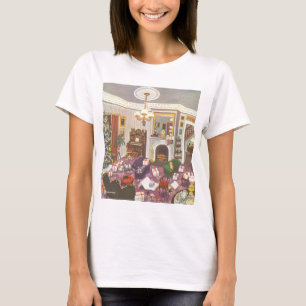Weihnachtsgeschenke im Wohnzimmer vintage verpackt T-Shirt