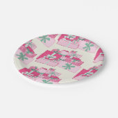 Weihnachtsgeschenke in Rosa und Grün Pappteller (Schrägansicht)
