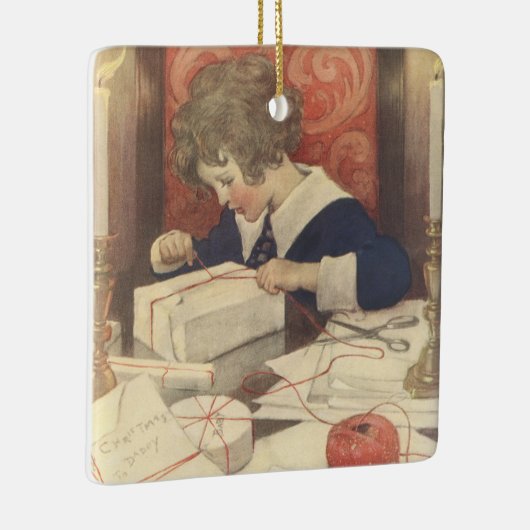 Weihnachtsgeschenke, Jessie Willcox Smith Keramikornament (Rechts)