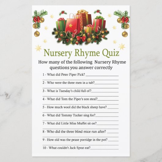 Weihnachtsgeschenke Kinderzimmer Rhyme Quiz Babydu (Vorderseite)