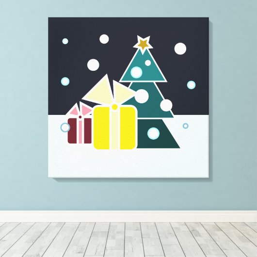 Weihnachtsgeschenke Leinwanddruck (Insitu (Holzboden))