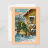 "Weihnachtsgeschenke liefern" Feiertagspostkarte (Vorne/Hinten)