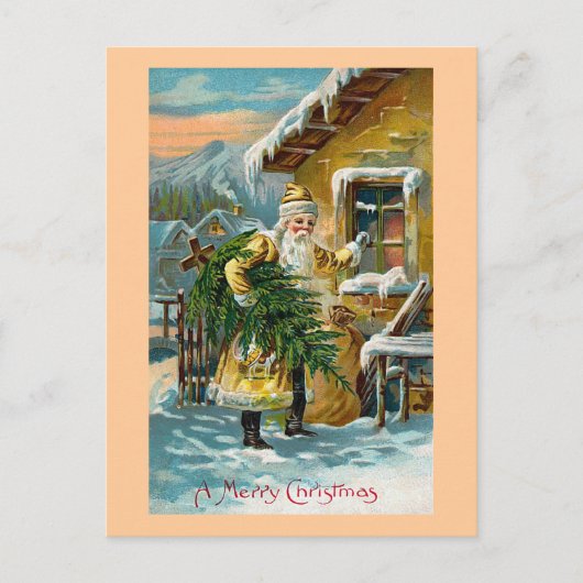 "Weihnachtsgeschenke liefern" Feiertagspostkarte (Vorderseite)