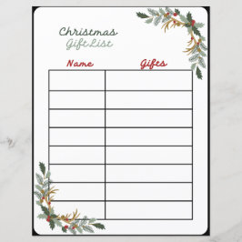 Weihnachtsgeschenke-Liste Planner Seite