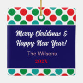 Weihnachtsgeschenke (mit Ihrem eigenen Foto) Keram Keramikornament (Rückseite)