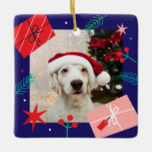 Weihnachtsgeschenke (mit Ihrem eigenen Foto) Keram Keramikornament (Vorderseite)