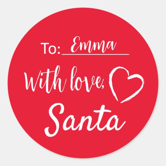 Weihnachtsgeschenke mit Liebe vom Weihnachtsaufkle Runder Aufkleber (Vorderseite)