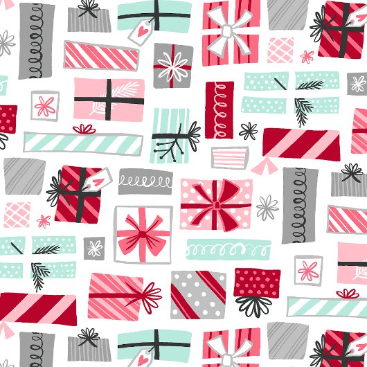 Weihnachtsgeschenke mit Minze und Rot Geschenkpapier