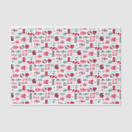 Weihnachtsgeschenke mit Minze und Rot Seidenpapier