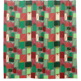 Weihnachtsgeschenke mit Ribbons und Bows Duschvorhang