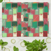 Weihnachtsgeschenke mit Ribbons und Bows Geschirrtuch (Gefaltet)