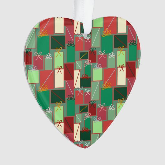 Weihnachtsgeschenke mit Ribbons und Bows Ornament (Vorderseite)