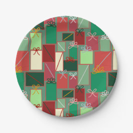 Weihnachtsgeschenke mit Ribbons und Bows Pappteller