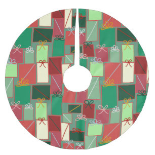 Weihnachtsgeschenke mit Schleifen und Bändern Polyester Weihnachtsbaumdecke