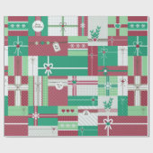 Weihnachtsgeschenke Mosaik Geschenkpapier (Flach)