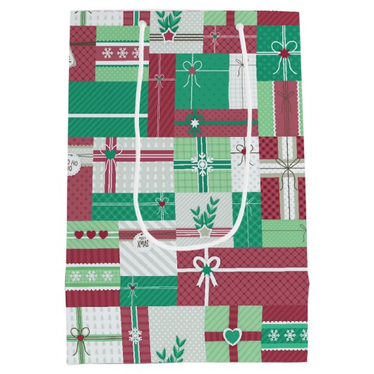 Weihnachtsgeschenke Mosaik Mittlere Geschenktüte (Rückseite)