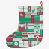 Weihnachtsgeschenke Mosaik Weihnachtsdesign Großer Weihnachtsstrumpf (Rückseite)