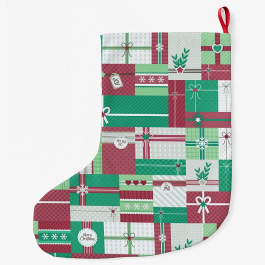 Weihnachtsgeschenke Mosaik Weihnachtsdesign Großer Weihnachtsstrumpf (Rückseite)