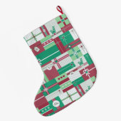 Weihnachtsgeschenke Mosaik Weihnachtsdesign Großer Weihnachtsstrumpf (Rückseite (Hängend))