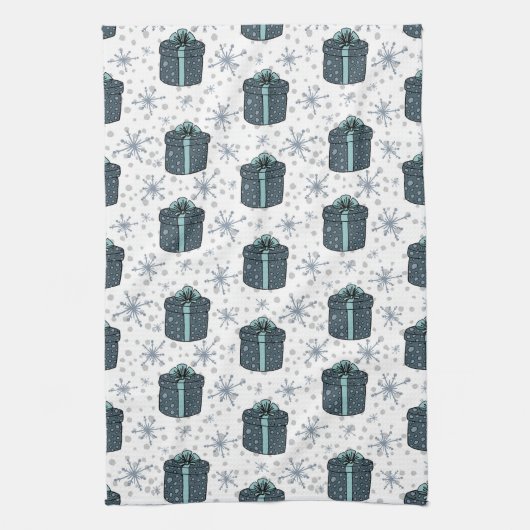 Weihnachtsgeschenke Muster Geschirrtuch (Vertikal)