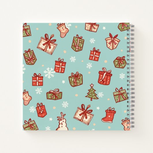 Weihnachtsgeschenke Muster Notebook Notizblock (Rückseite)