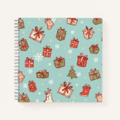 Weihnachtsgeschenke Muster Notebook Notizblock (Vorderseite)