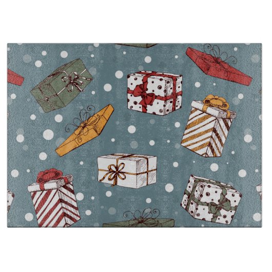 Weihnachtsgeschenke Muster Schneidebrett (Vorderseite)