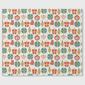 Weihnachtsgeschenke Ornamente Handschuhe Sterne Fe Geschenkpapier (Flach)