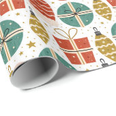 Weihnachtsgeschenke Ornamente Handschuhe Sterne Fe Geschenkpapier (Rolleneckpunkt)