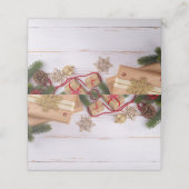 Weihnachtsgeschenke Pine Cones und Snowflake | Fei Platzkarte (Außenseite Aufgefaltet)