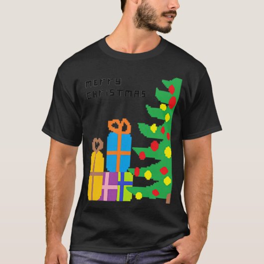 Weihnachtsgeschenke Pixel T-Shirt (Vorderseite)
