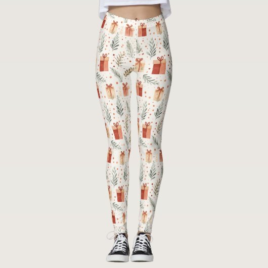 Weihnachtsgeschenke, Polka Dots und Botanicals Leggings (Vorderseite)