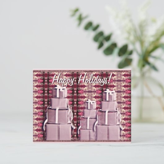 Weihnachtsgeschenke Postkarte (Stehend Vorderseite)