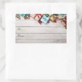 Weihnachtsgeschenke Rechteckiger Aufkleber (Tasche)